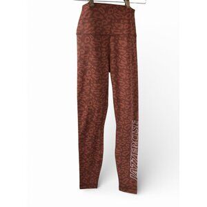 Jazzercise XS Brown Leopard Print High Waist Leggings Womens Activewear